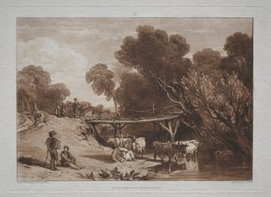 Liber Studiorum: De Brug en Koeien door Joseph Mallord William Turner