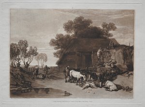 Liber Studiorum: De strooischuur door Joseph Mallord William Turner