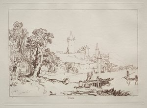 Ville de Thun, Zwitserland door Joseph Mallord William Turner