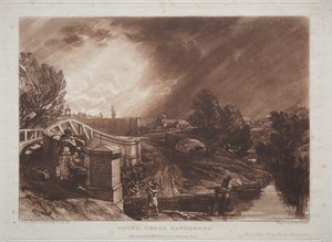 Liber Studiorum: Waterkers Verzamelaars, Rails Head, Ferry Bridge, Twickenham door Joseph Mallord William Turner