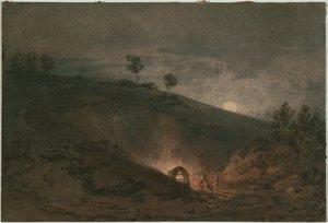 Kalkoven bij maanlicht door Joseph Mallord William Turner