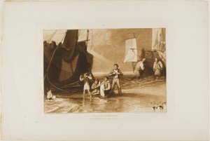 Zeevaarders, plaat 29 uit Liber Studiorum door Joseph Mallord William Turner