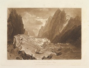 Mer de Glace, Vallei van Chamouni-Savoy Liber Studiorum, deel X, plaat 50, 23 mei 1812 door Joseph Mallord William Turner