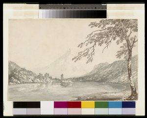 Op de Aar tussen Unterseen en het Meer van Brienz door Joseph Mallord William Turner