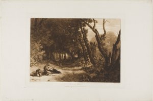 Procris en Cephalus, plaat 41 uit Liber Studiorum door Joseph Mallord William Turner