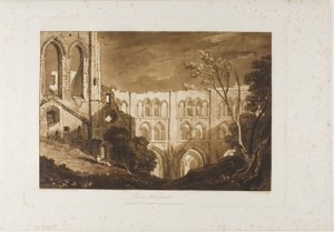 Rivaux Abdij, plaat 51 uit Liber Studiorum door Joseph Mallord William Turner