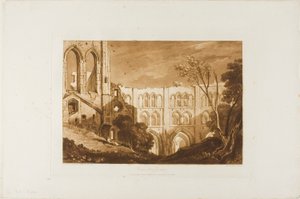 Rivaux Abdij, plaat 51 uit Liber Studiorum door Joseph Mallord William Turner