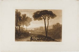 Scène in de Campagna, plaat 38 uit Liber Studiorum door Joseph Mallord William Turner