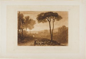 Scène in de Campagna, plaat 38 uit Liber Studiorum door Joseph Mallord William Turner