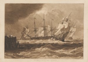 Schepen in een bries door Joseph Mallord William Turner