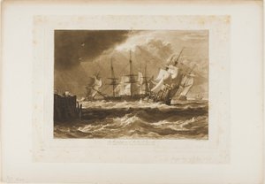 Schepen in een Bries, plaat 10 uit Liber Studiorum door Joseph Mallord William Turner