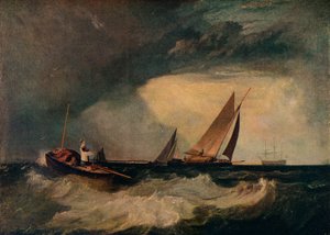 Shoeburyness Visser Roept een Whitstable Hoy, ook bekend als De Loodsenboot, en De Rode Pet, ca. 1809 door Joseph Mallord William Turner