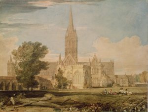 Zuidelijk aanzicht van de kathedraal van Salisbury, 1797-98