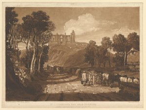 St. Catharines Hill bij Guilford Liber Studiorum, deel VII, plaat 33, juni 1811 door Joseph Mallord William Turner