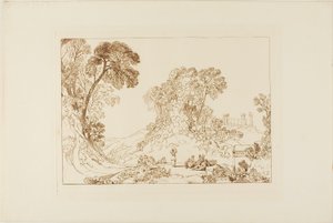 Tempel van Jupiter op het eiland Aegina, plaat 77 uit Liber Studiorum door Joseph Mallord William Turner