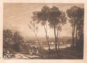 De brug op middellange afstand door Joseph Mallord William Turner