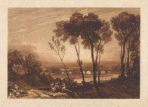De brug op middellange afstand door Joseph Mallord William Turner