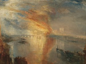 De brand van de huizen van Lords en Commons, 16 oktober 1834 door Joseph Mallord William Turner