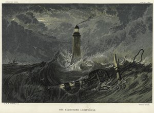De Eddystone vuurtoren op de Eddystone rotsen door Joseph Mallord William Turner