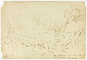 De Val van de Rivier Tumble (recto); Uitzicht op Fastraly (verso) door Joseph Mallord William Turner