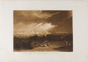 De Vijfde Plaag van Egypte, plaat 16 uit LIber Studiorum door Joseph Mallord William Turner
