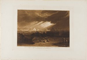 De Vijfde Plaag van Egypte, plaat 16 uit Liber Studiorum door Joseph Mallord William Turner
