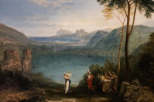 Het Meer van Avernus, Aeneas, de Cumaeaanse Sibylle (detail) door Joseph Mallord William Turner