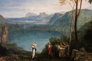 Het meer van Avernus, Aeneas, de Cumaeaanse Sibylle, detail