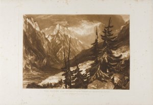 De bron van de Arveron, plaat 60 uit Liber Studiorum door Joseph Mallord William Turner