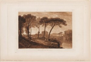 De Tempel van Minerva Medica, plaat 23 uit Liber Studiorum door Joseph Mallord William Turner