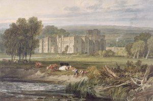 Uitzicht op Hampton Court, Herefordshire, vanuit het zuidoosten, c.1806 door Joseph Mallord William Turner