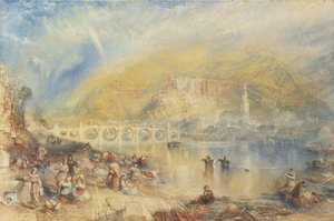Uitzicht op Heidelberg met een regenboog