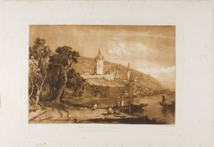 Stad Thun, plaat 59 uit Liber Studiorum door Joseph Mallord William Turner