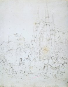 Westraam, Worcester kathedraal door Joseph Mallord William Turner