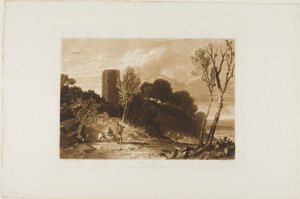Winchelsea, Sussex, plaat 42 uit Liber Studiorum door Joseph Mallord William Turner