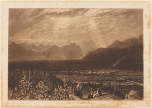 Keten van Alpen van Grenoble tot Chamberi door Joseph Mallord William Turner and William Say