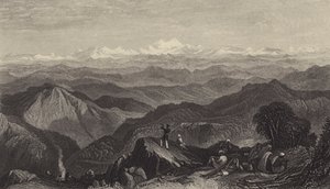 Besneeuwde bergketen, vanaf Tyne of Marma door after Joseph Mallord William Turner