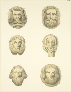 Gewelfstenen (knoppen) in het plafond van de Redcliffe Church door Joseph Manning