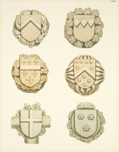 Gewelfstenen (knoppen) in het plafond van de Redcliffe Church