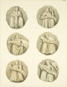 Gewelfstenen (bossen) in het plafond van de Redcliffe Church door Joseph Manning