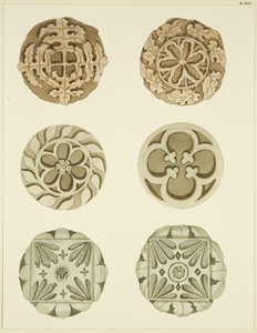 Gewelfstenen (knoppen) in het plafond van St Mary Redcliffe door Joseph Manning