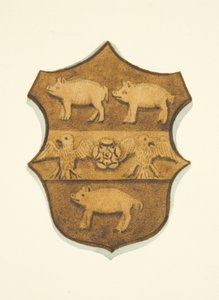 Wapens van Paul Bush, uitgehouwen in eikenhout in de bisschopstroon van de kathedraal van Bristol
