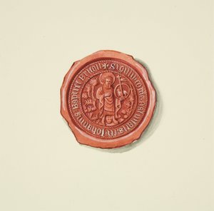 Zegel met afbeelding van St. Johannes de Doper (misschien Merchant Taylors), ca. 1825