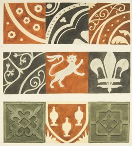 Tegels in de sacristie en verschillende delen van de vloer van de Bristol Cathedral
