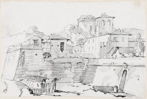 Een versterkte stad in Italië door Joseph Marie Vien
