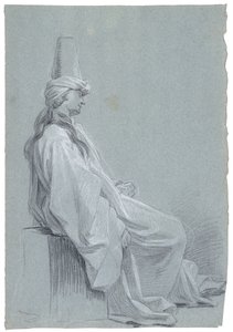 Een Jonge Man Zittend in Oriëntaals Kostuum, 1748 door Joseph Marie Vien