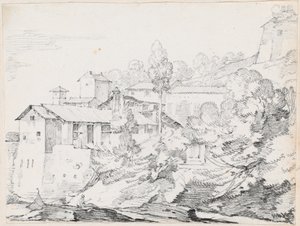 Italiaanse Gebouwen op een Heuvel