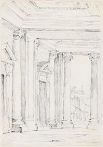 Portiek van het Palazzo Nuovo, op het Campidoglio