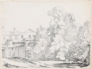 Bomen die een Huis op Oude Ruïnes Afdekken door Joseph Marie Vien