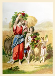 De eerste vruchten. Illustratie bij Boek Exodus. 13.19 (druk)